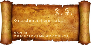 Kutschera Henriett névjegykártya